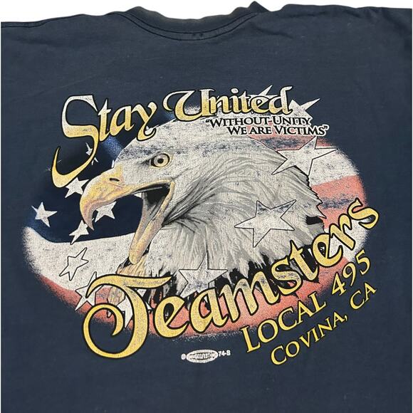 Stay United Y2K Bald Eagle Local 495 Covina T-shirt - Picture 1 of 5